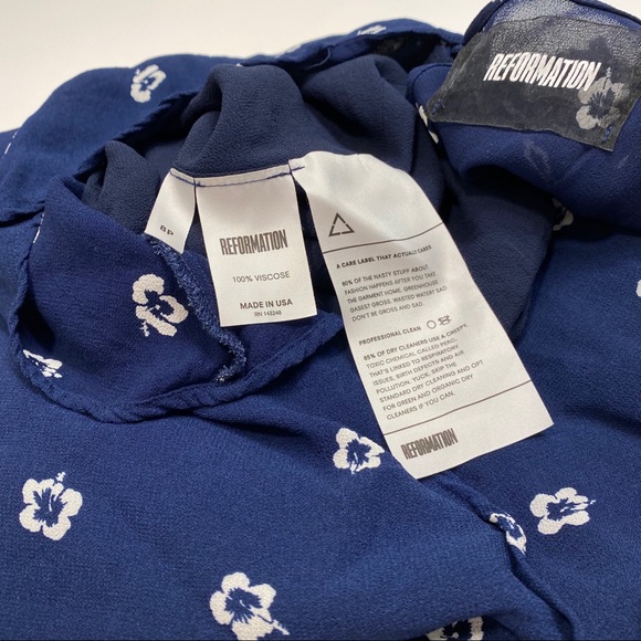 NWOT Reformation Açaí Dress Navy Blue Mini Size 8 - Picture 15 of 15